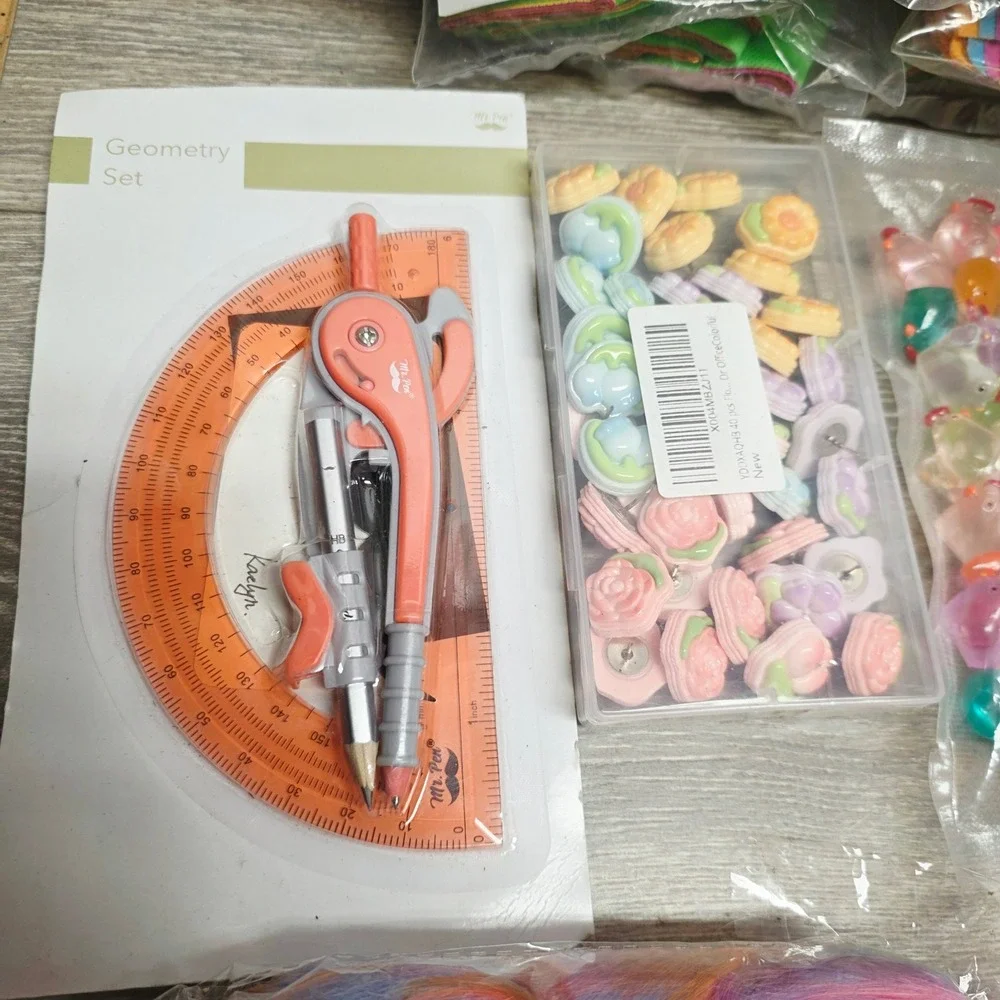 Bulk Craft Supply Lot Meching Acrylic Diamonds Sealing Wax Skeleton Keys Ribbon